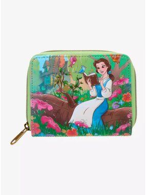 Loungefly Disney Beauty And The Beast Wallet Belle Reading Floral Zip Around New